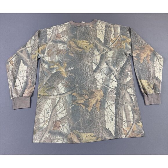 Rare Vintage Y2K Redhead Real Tree Camo Pocket Long Sleeve Shirt Outdoor Nature - Picture 2 of 12